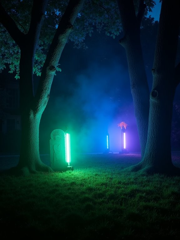 spooky outdoor strobe lights