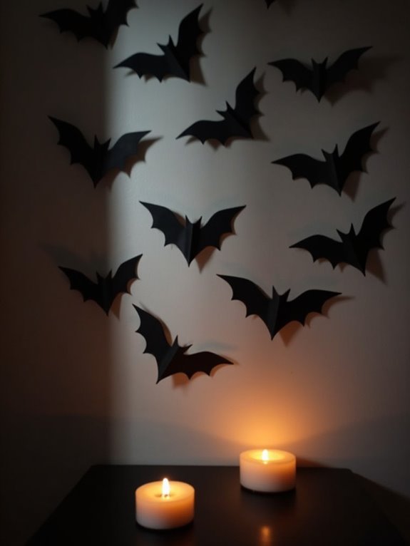 spooky paper bat decor