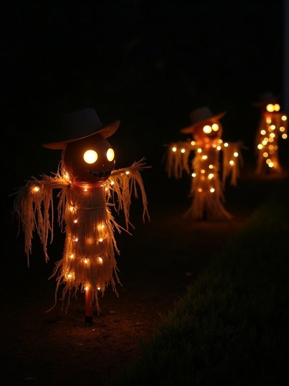 spooky scarecrow yard illumination