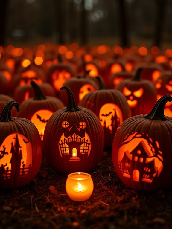 spooky silhouette pumpkin carving