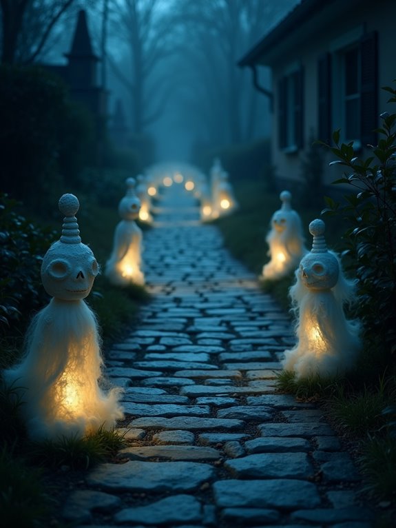 spooky skeleton pathway markers
