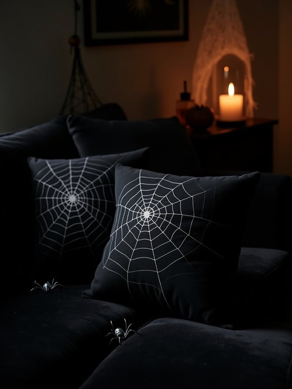 spooky spider web decor