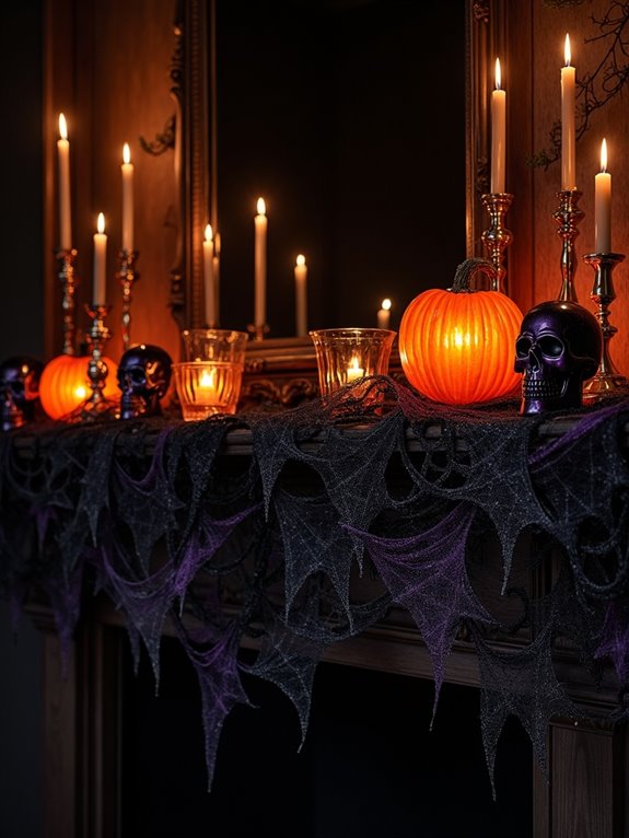 spooky spider web decor