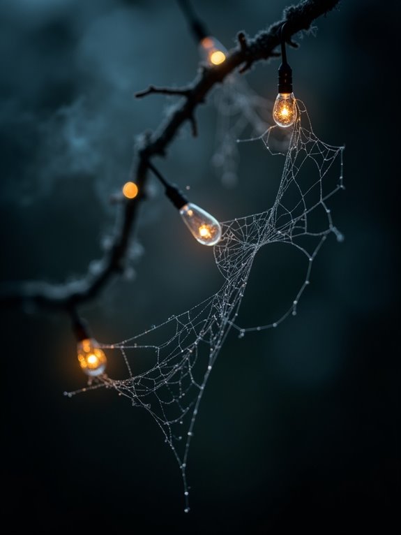 spooky spider web lights