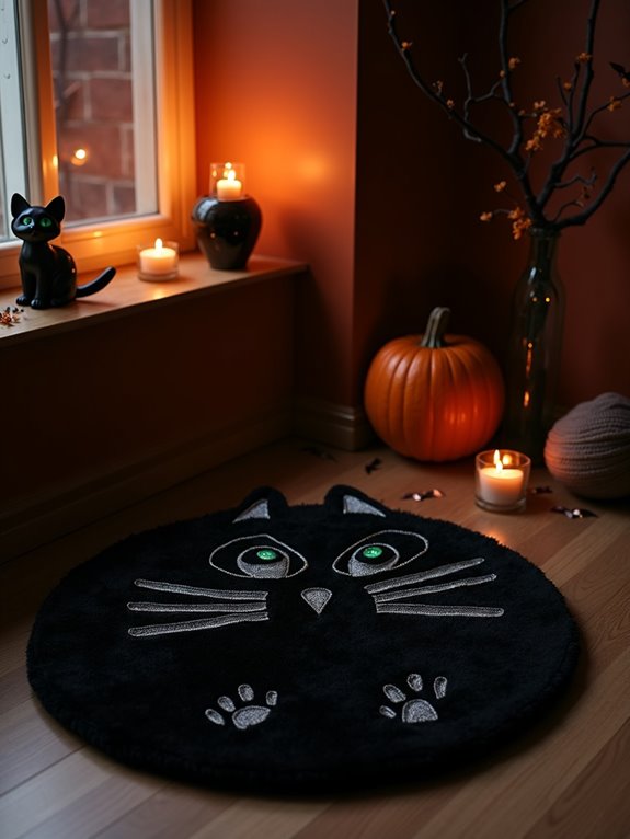 stylish black cat rugs