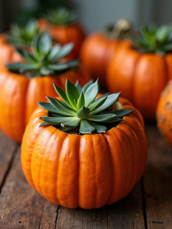 succulent pumpkin planter decor
