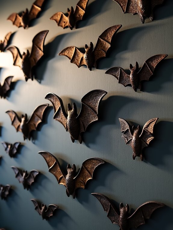 textured bat wall decor