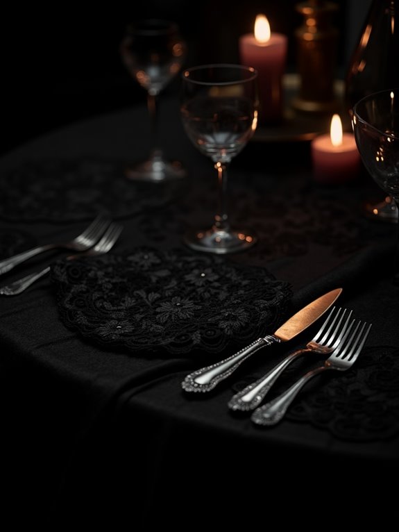 textured lace dining decor