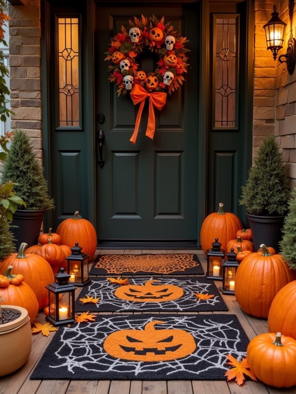 themed halloween door mats