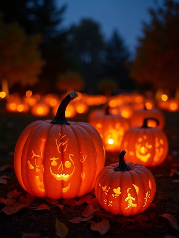 upcycled pumpkin light fixtures