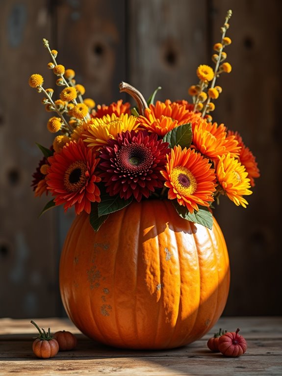 vibrant autumn floral arrangement