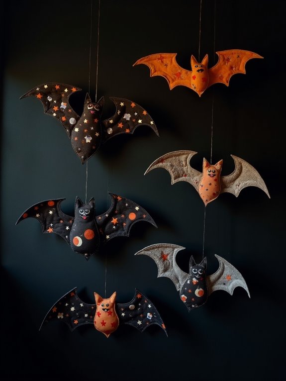 vibrant bat fabric decor