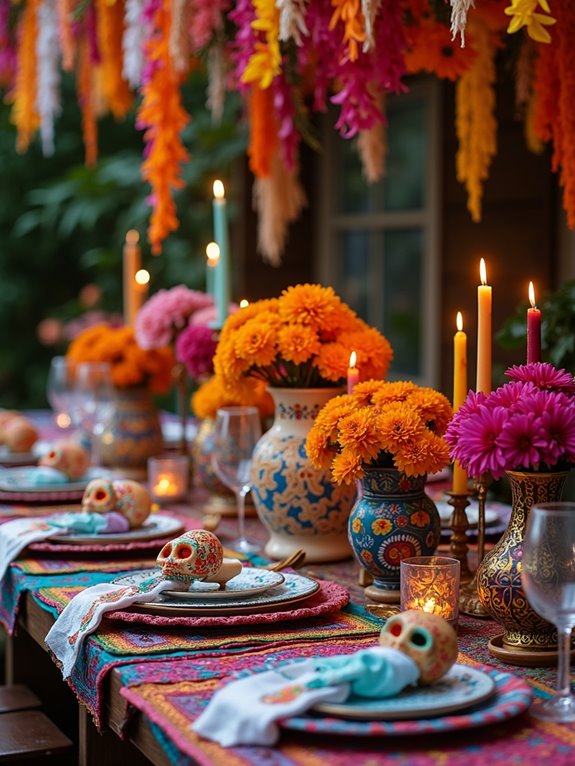 vibrant colorful table decor