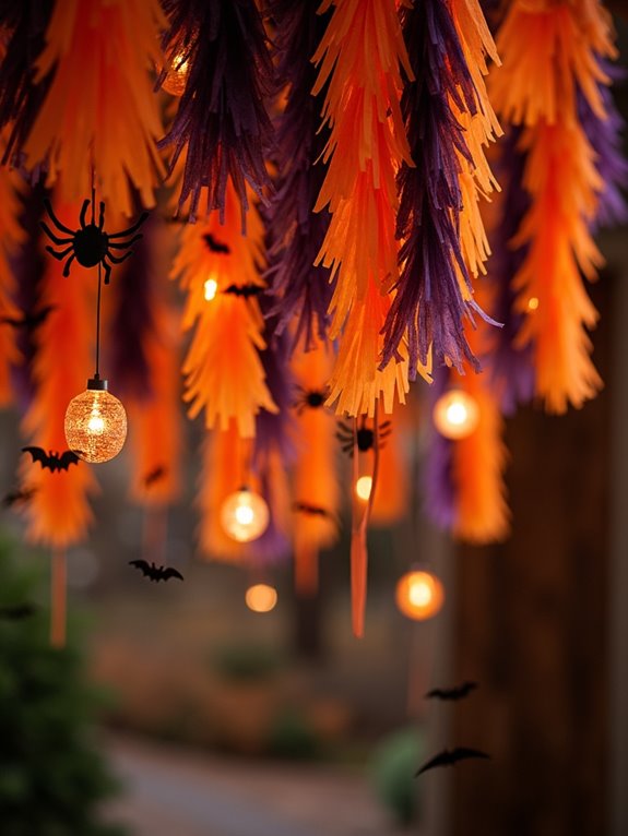 vibrant halloween tissue garland