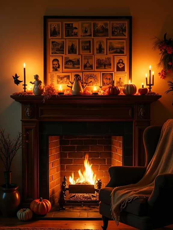 vintage halloween postcard display