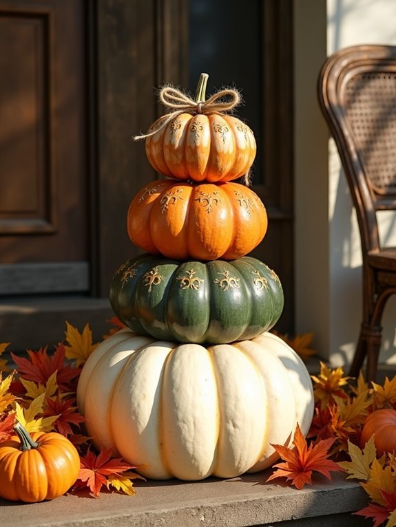 vintage pumpkin porch decor