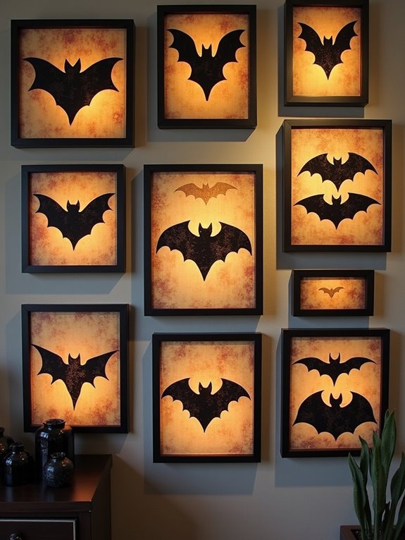 whimsical bat fabric art