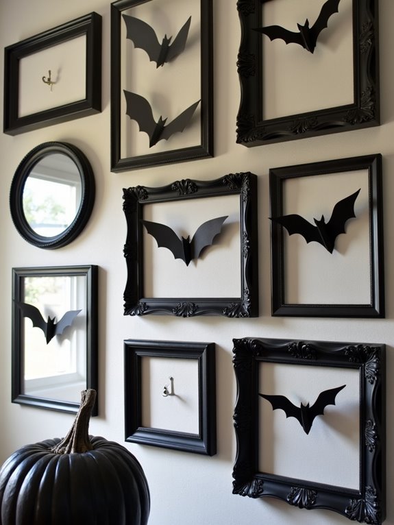 whimsical bat themed photo frames