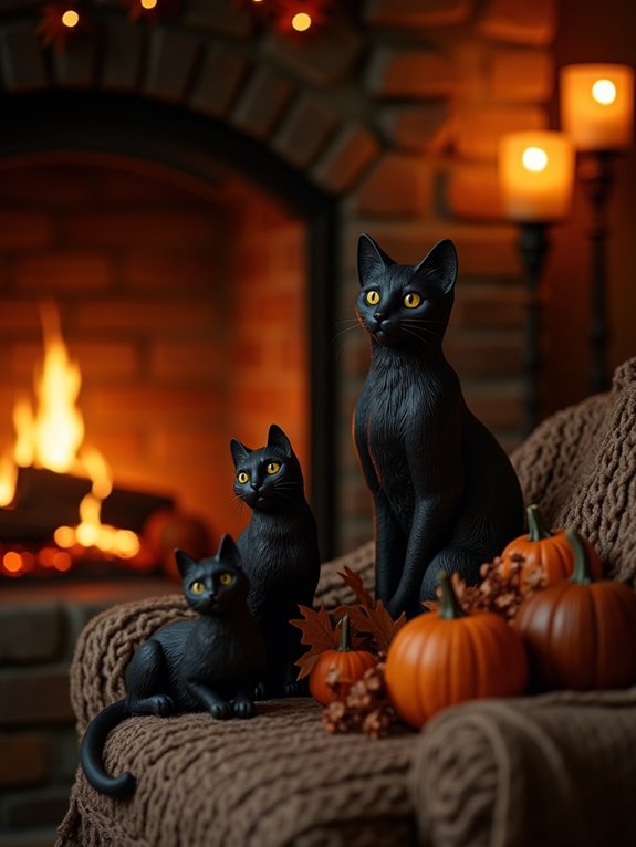 whimsical black cat accents