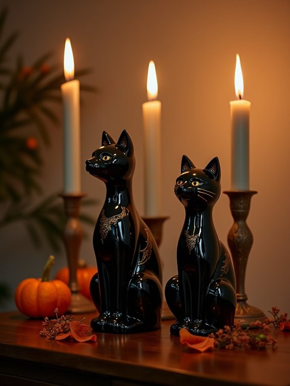 whimsical black cat vases