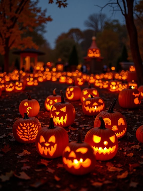 whimsical carved pumpkin wonderland