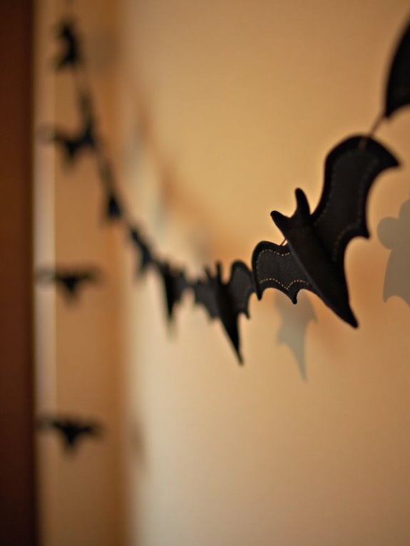 whimsical fabric bat garland