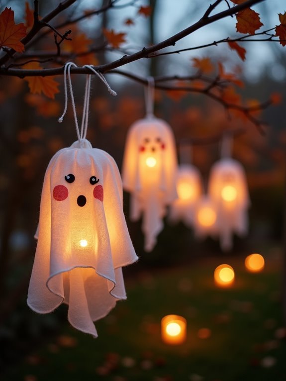 whimsical fabric ghost lanterns