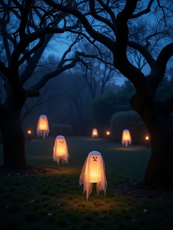 whimsical floating ghost lanterns