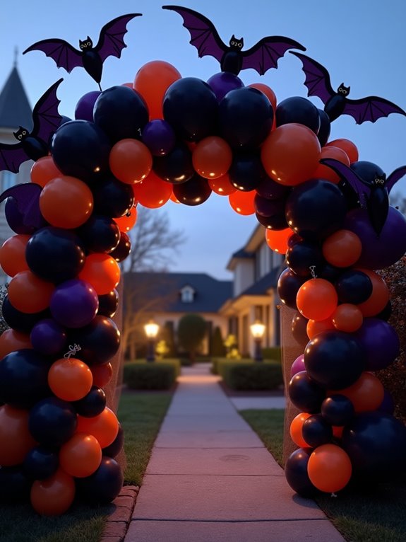 whimsical halloween balloon arch