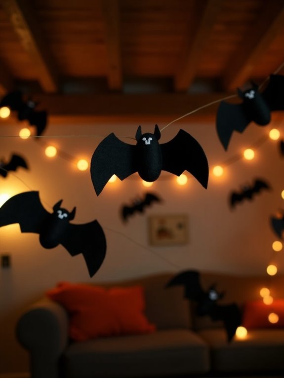 whimsical halloween bat garland