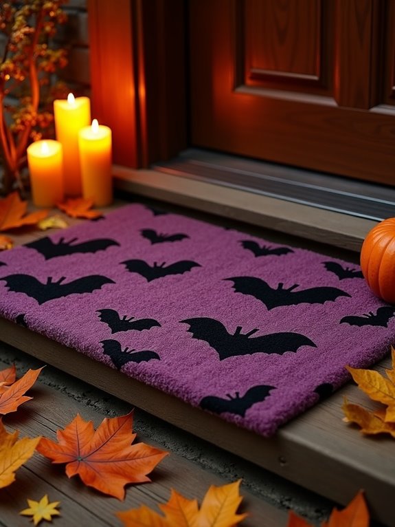 whimsical halloween bat mat