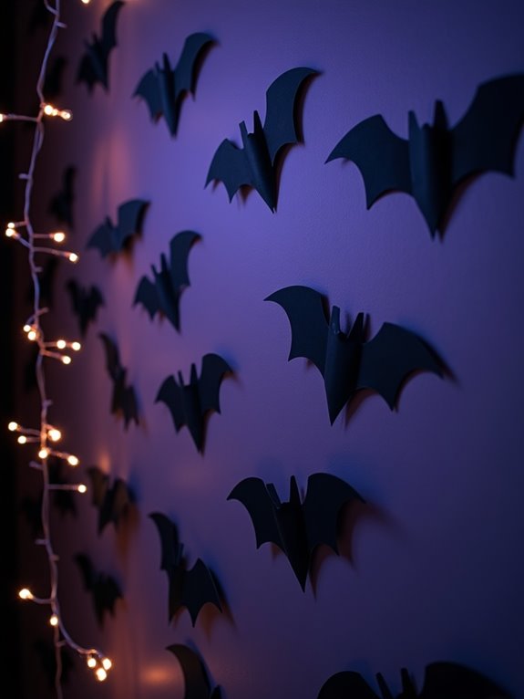 whimsical halloween bat murals