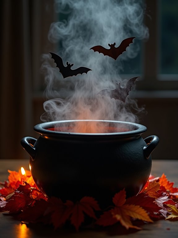 whimsical halloween cauldron centerpiece
