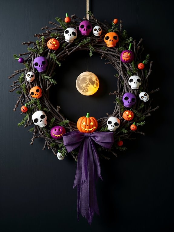 whimsical halloween christmas wreath