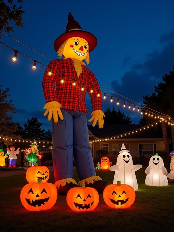 whimsical halloween inflatable scarecrow