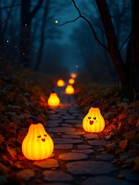 whimsical halloween pathway lights