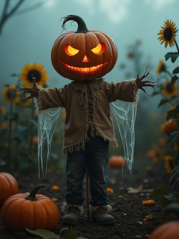 whimsical pumpkin head sentinel