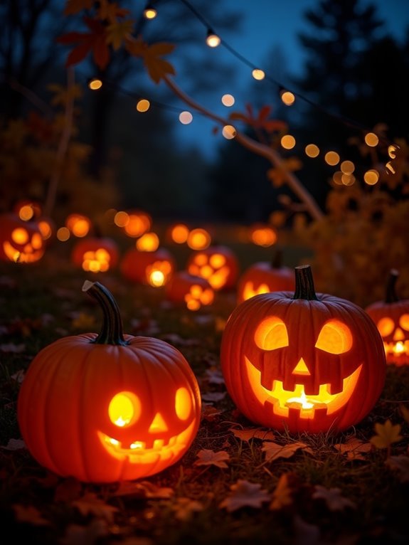 whimsical pumpkin string lights