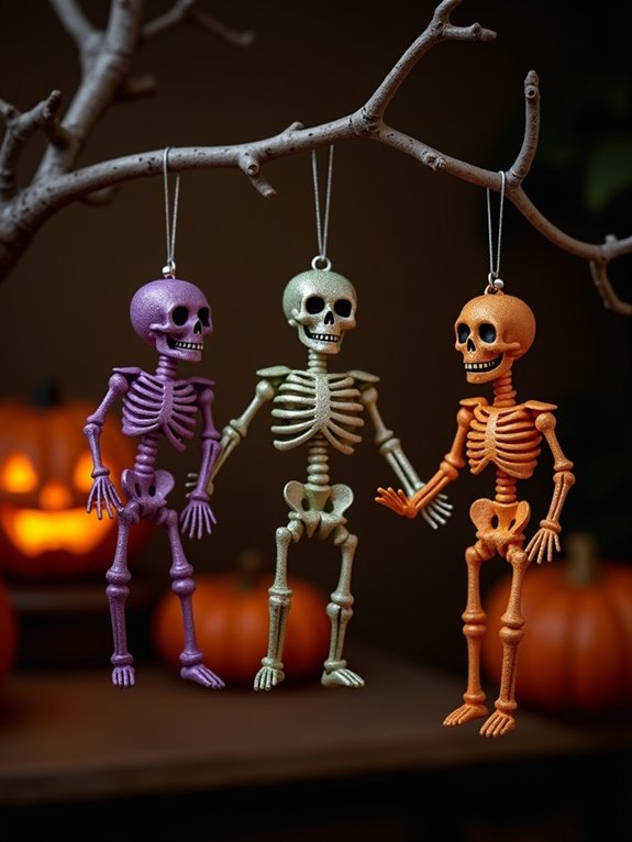 whimsical skeleton halloween ornaments