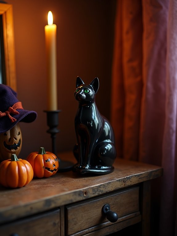 whimsical vintage black cats