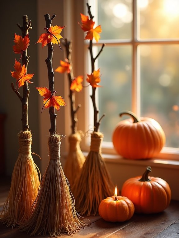 whimsical witch broom creation