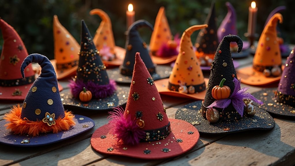 whimsical witch hat decorations