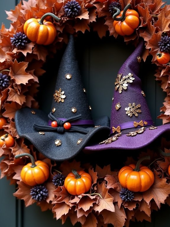 witch hat halloween wreath