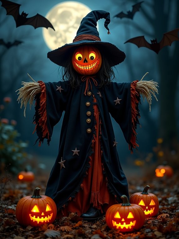 witchy scarecrow garden decoration