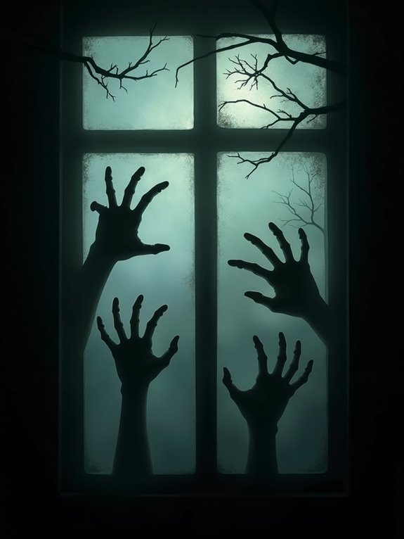 zombie hands clawing windows
