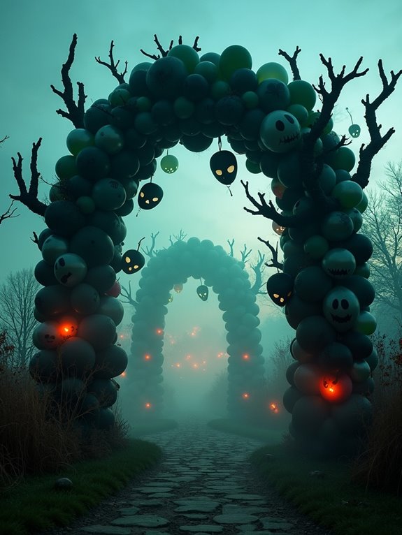 zombie themed balloon arch