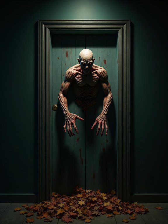 zombie themed entryway decoration