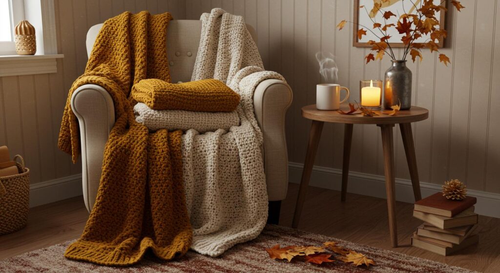 How to Layer Knit Blankets for the Coziest Autumn Vibe