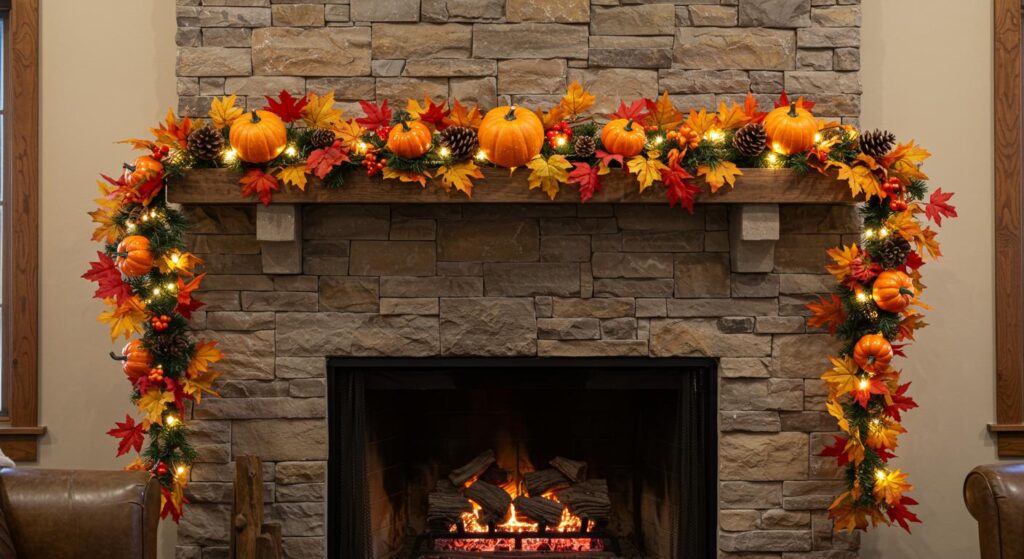 How to Decorate Your Mantle with Fall Garland in 5 Easy Steps