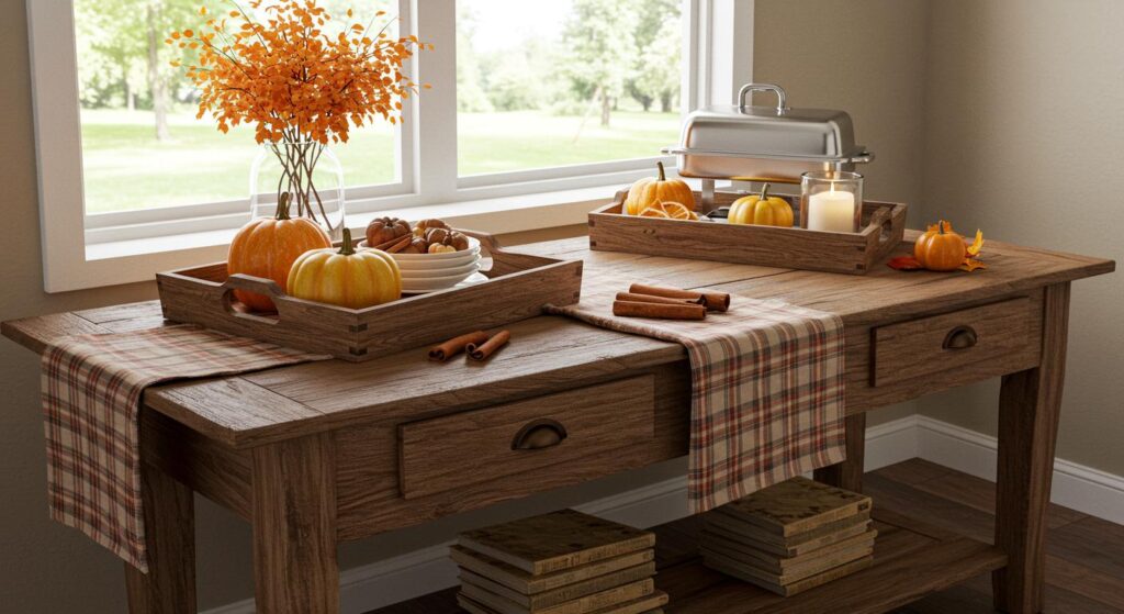 How to Add Cozy Plaid to Your Buffet Trays This Fall
